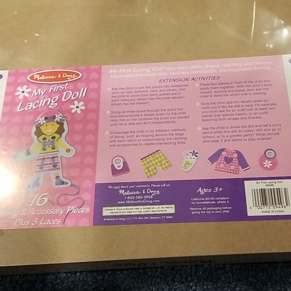 Nwt! Melissa  & Doug My first lacing doll - Picture 2 of 4